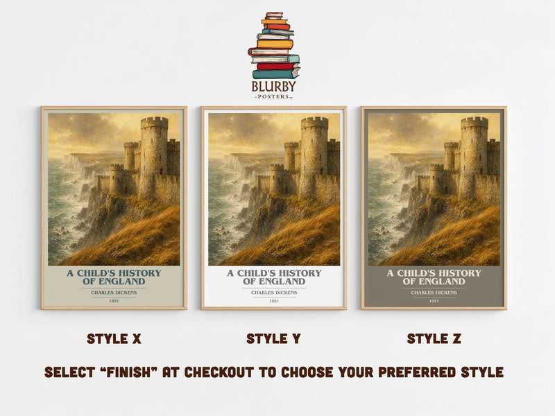 A Child'S History Of England book cover print in frame leaning in hallway – non fiction wall art