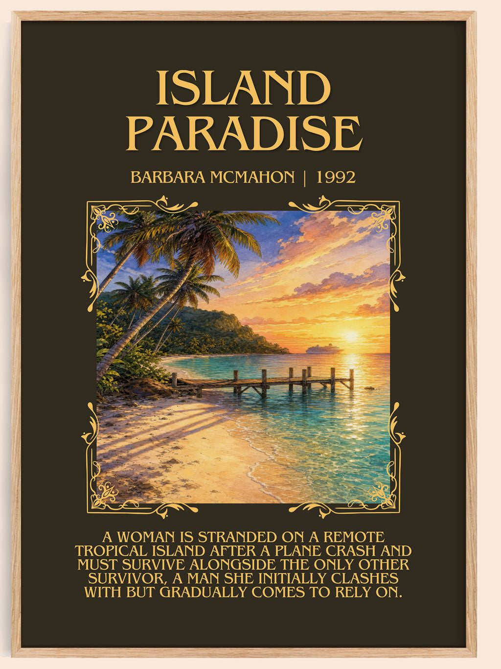 Island Paradise Minimalist Book Poster by Barbara McMahon – book poster
