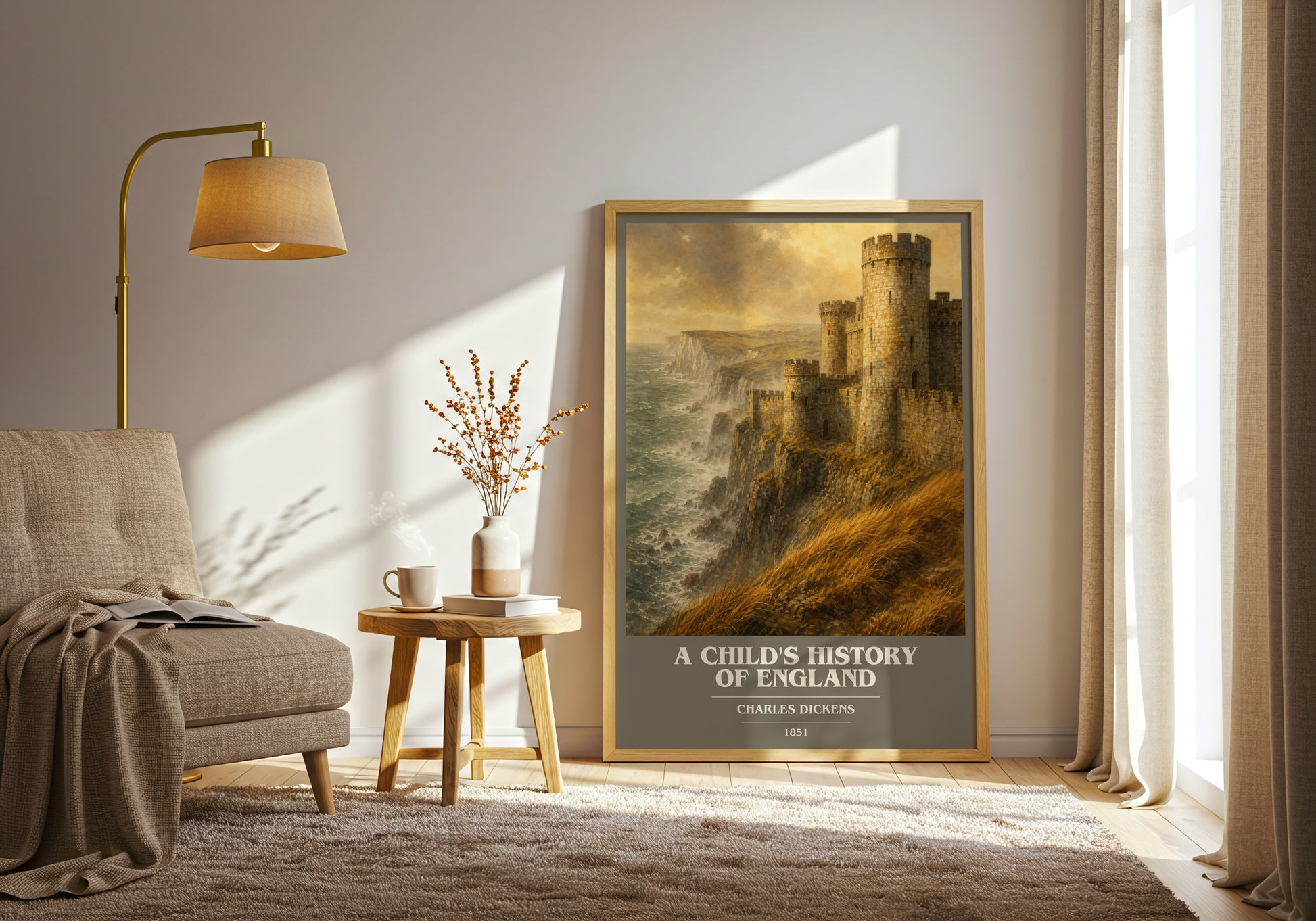 A Child'S History Of England book cover print on bookshelf – Charles Dickens fan gift