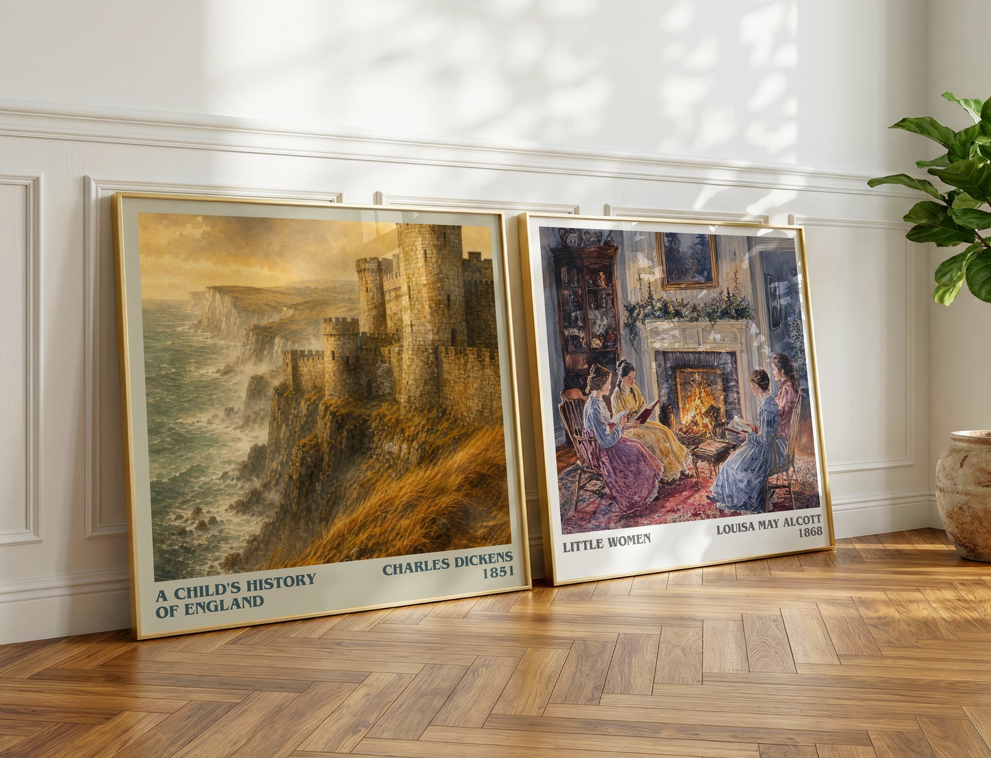 A Child'S History Of England literary print on bookshelf – Charles Dickens fan gift