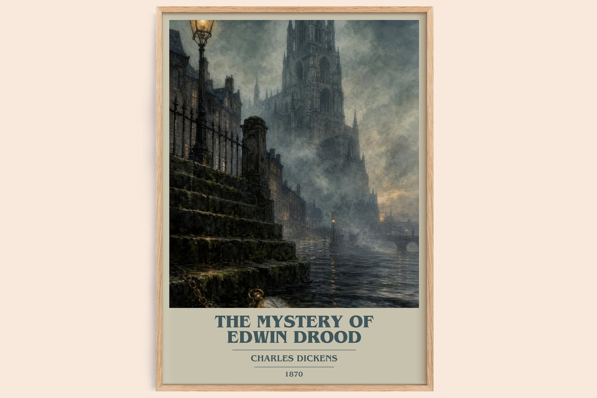 The Mystery Of Edwin Drood book cover book poster by Charles Dickens – framed literary art print