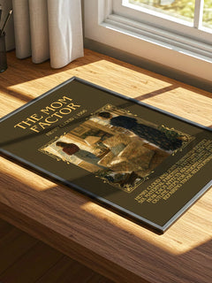 The Mom Factor Minimalist Book Poster by Henry Cloud – print on a sunlit desk