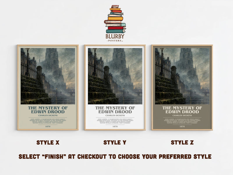 The Mystery Of Edwin Drood bookish print in frame leaning in hallway – mystery wall art