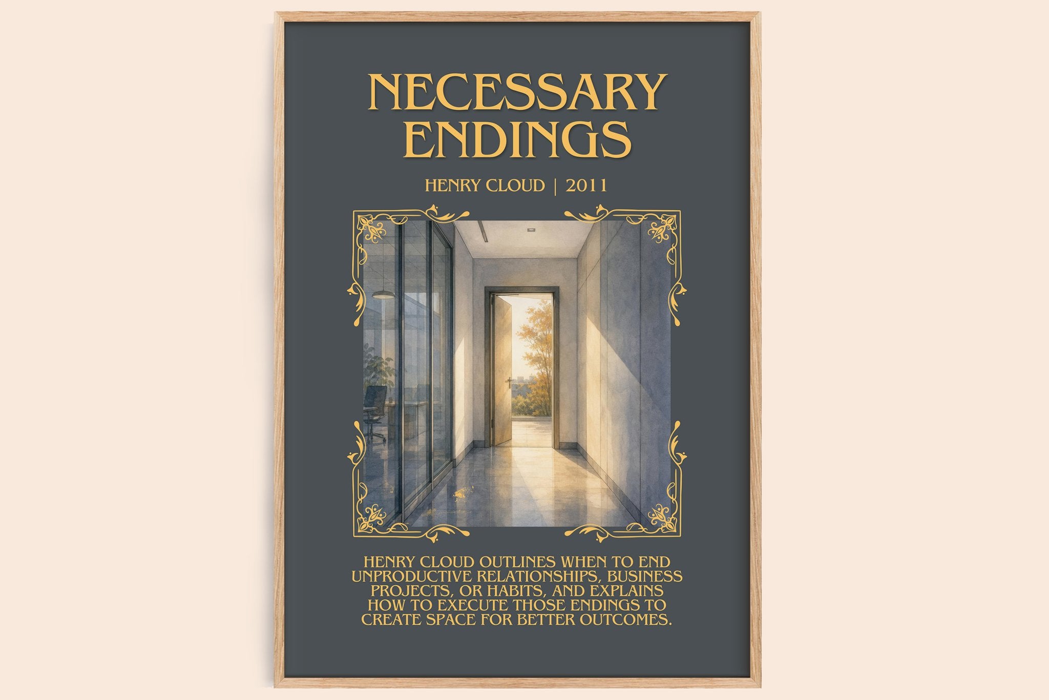 Necessary Endings Minimalist Book Poster by Henry Cloud
