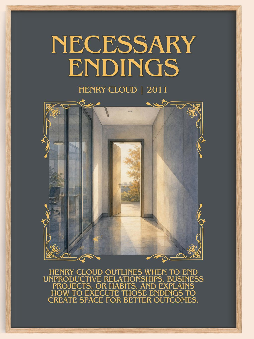Necessary Endings Minimalist Book Poster by Henry Cloud – book poster