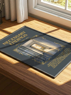 Necessary Endings Minimalist Book Poster by Henry Cloud – print on a sunlit desk