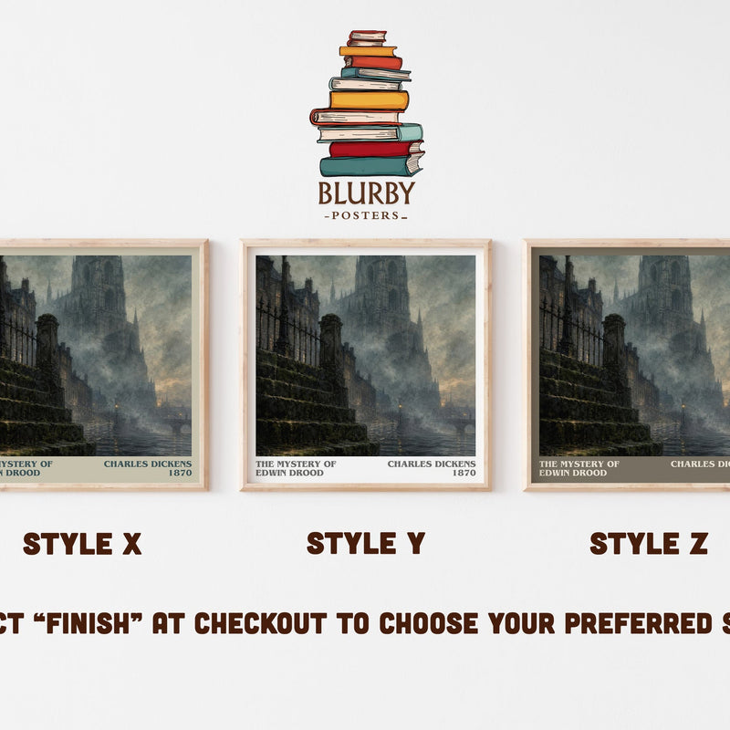 The Mystery Of Edwin Drood literary print in frame leaning in hallway – mystery wall art