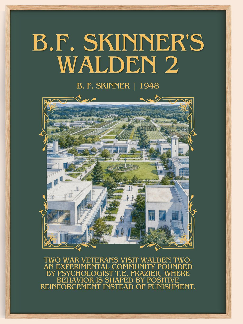 B.F. Skinner's Walden 2 Minimalist Book Poster by B. F. Skinner – book poster