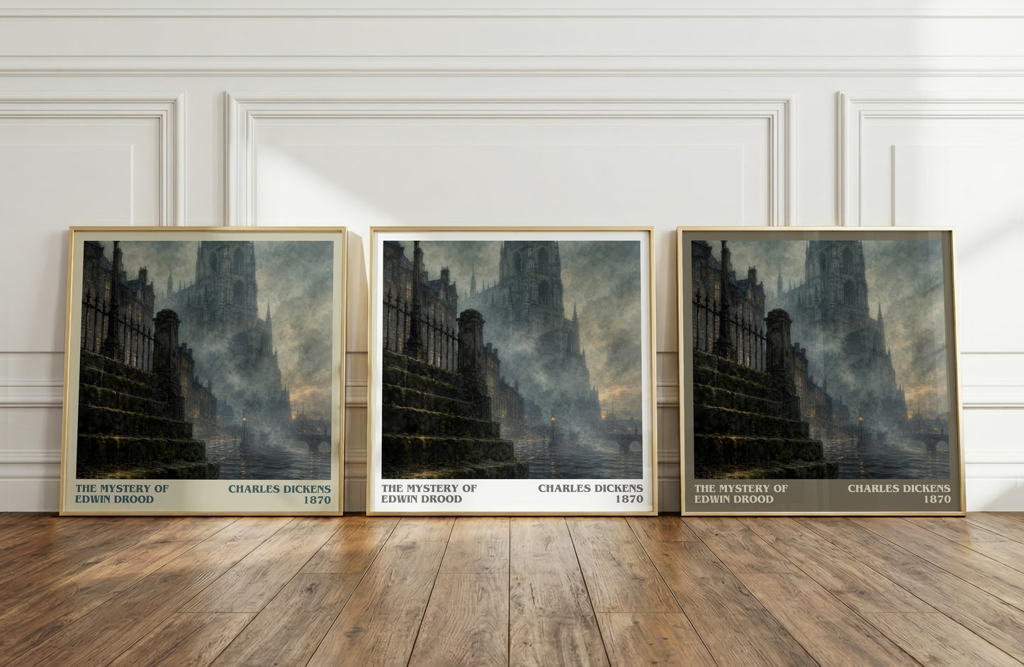 The Mystery Of Edwin Drood literary art print colour and style options – Charles Dickens book art