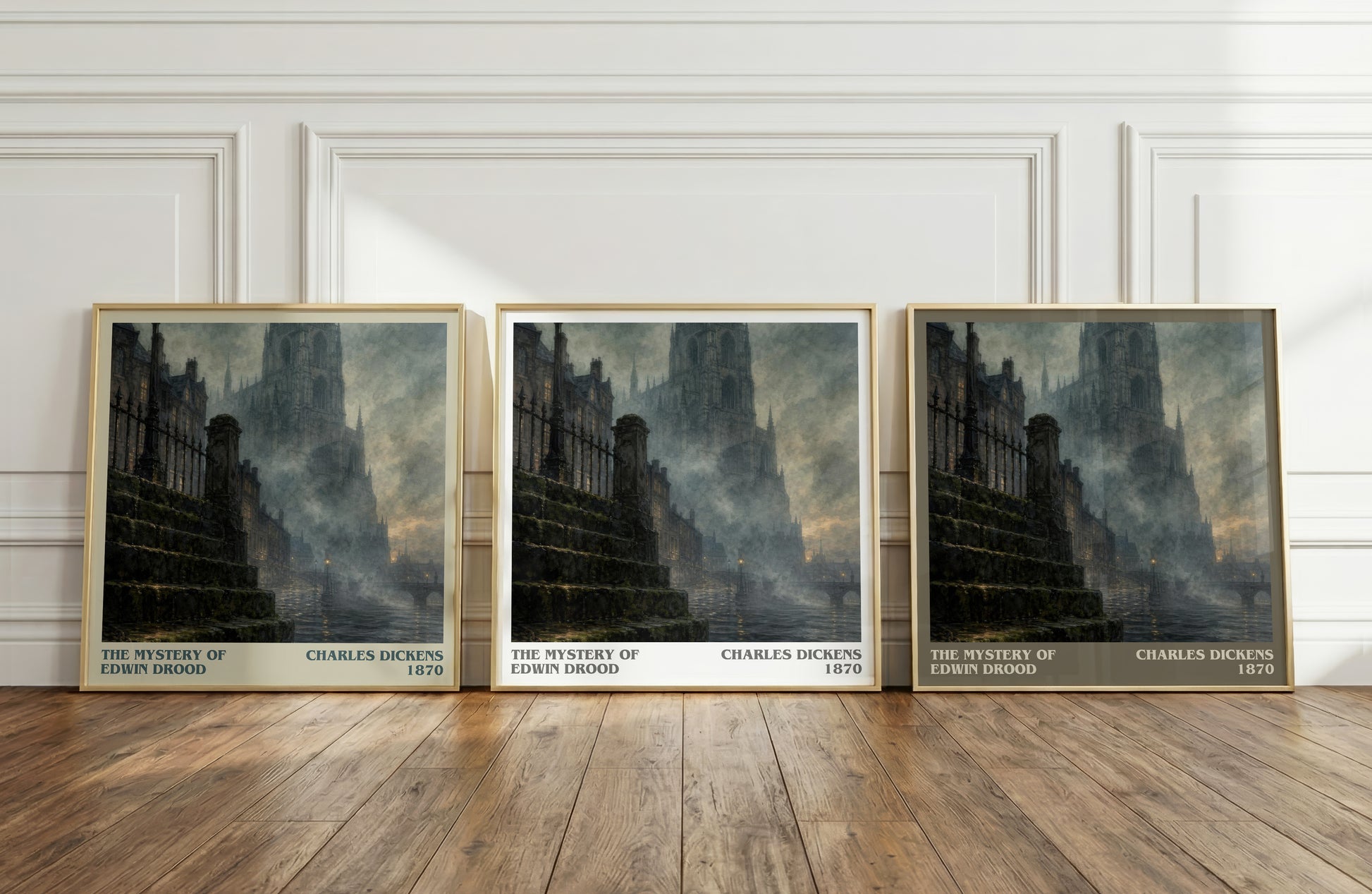 The Mystery Of Edwin Drood literary art print colour and style options – Charles Dickens book art