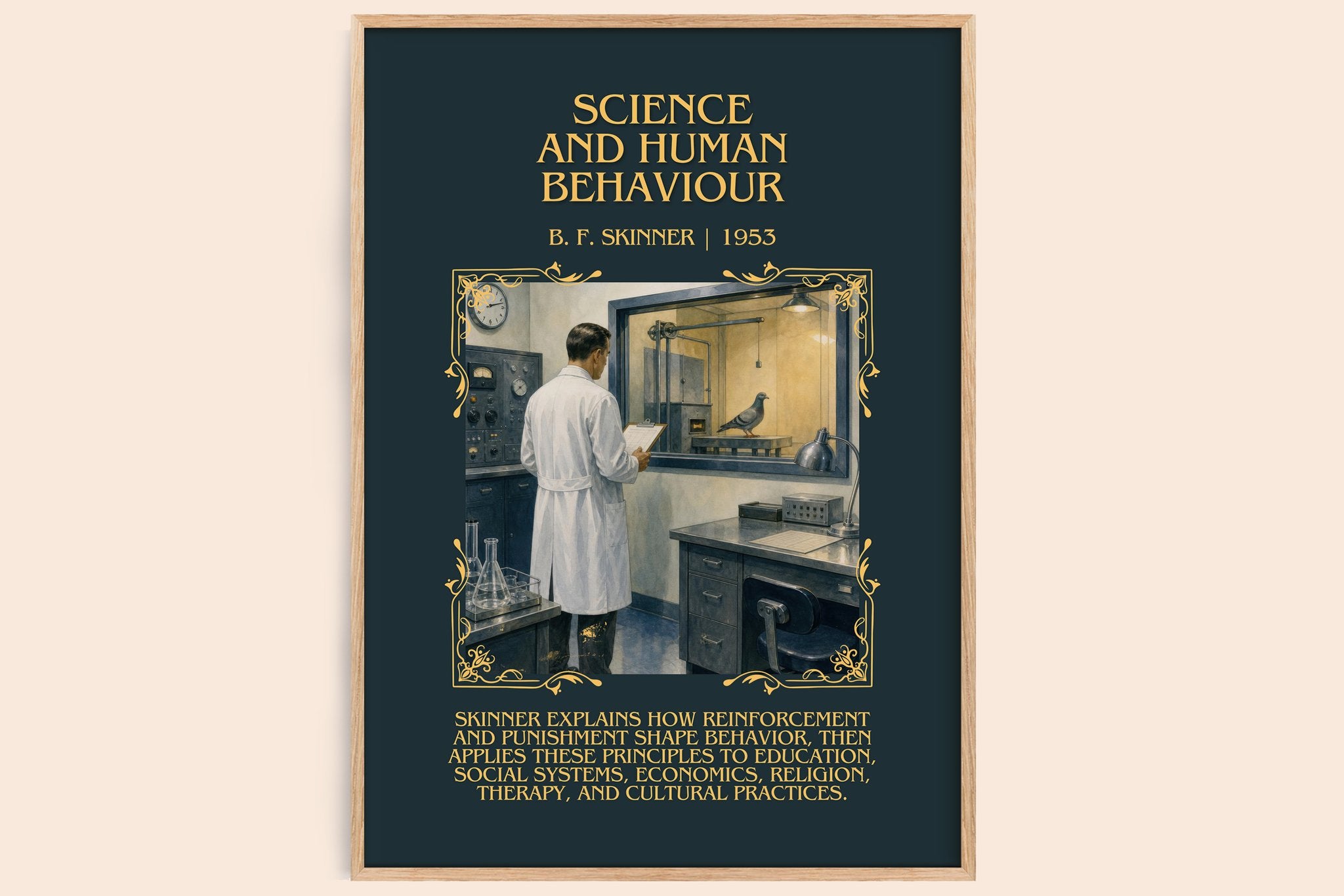 Science and human behaviour Minimalist Book Poster by B. F. Skinner