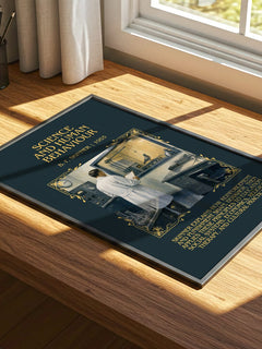 Science and human behaviour Minimalist Book Poster by B. F. Skinner – print on a sunlit desk