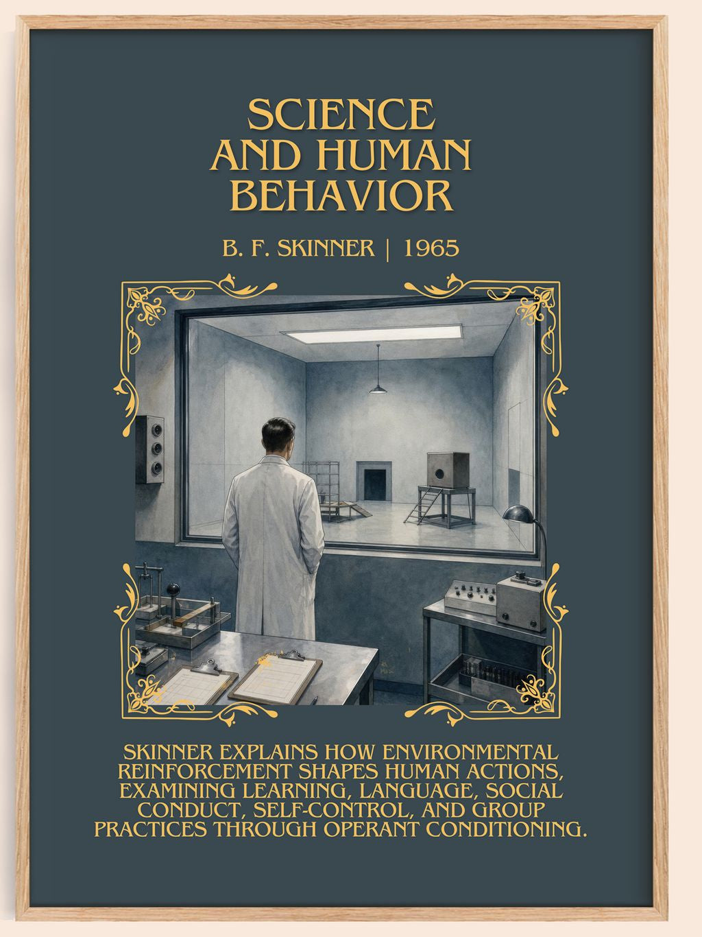 Science And Human Behavior Minimalist Book Poster by B. F. Skinner – book poster