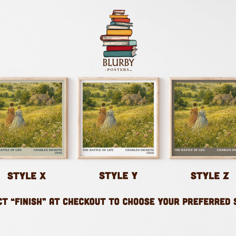 The Battle Of Life literary print in frame leaning in hallway – classic literature wall art