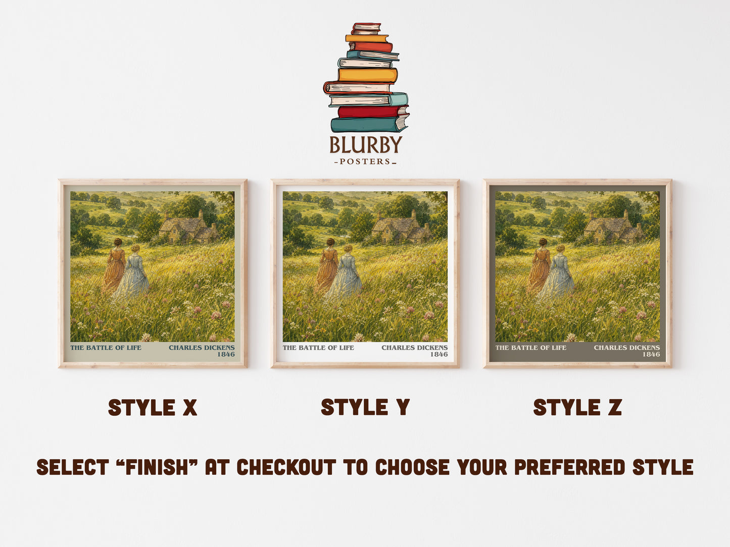 The Battle Of Life literary print in frame leaning in hallway – classic literature wall art
