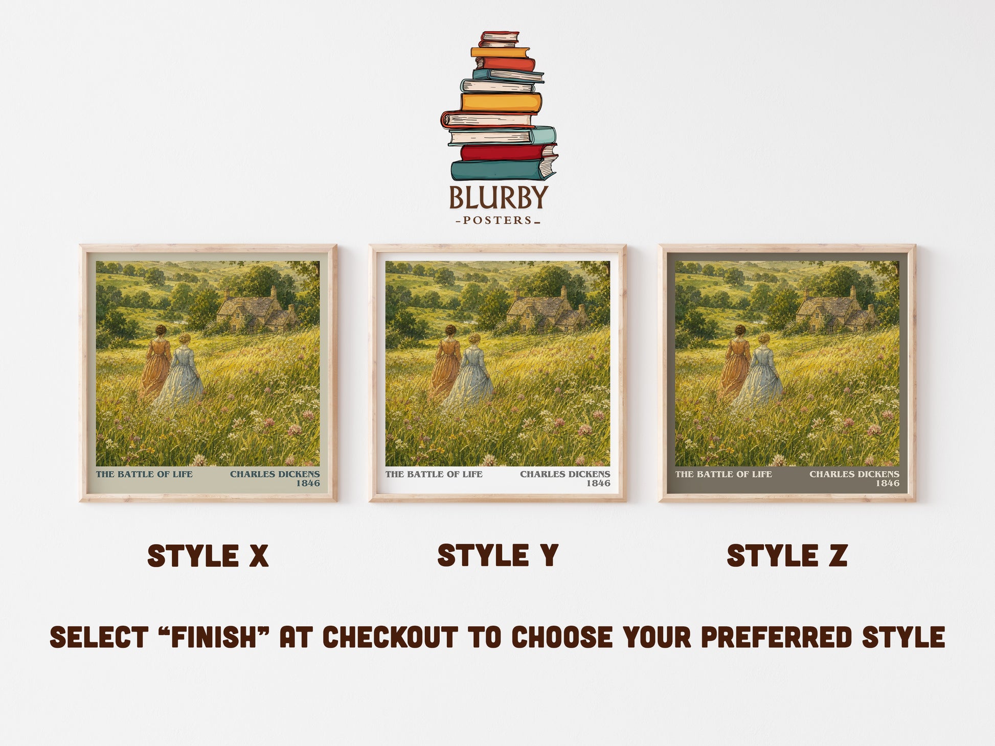 The Battle Of Life literary print in frame leaning in hallway – classic literature wall art