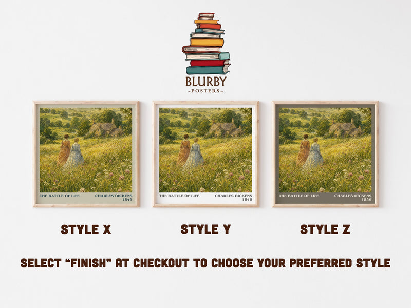 The Battle Of Life literary print in frame leaning in hallway – classic literature wall art