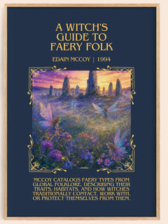 A witch's guide to faery folk Minimalist Book Poster by Edain McCoy – book poster
