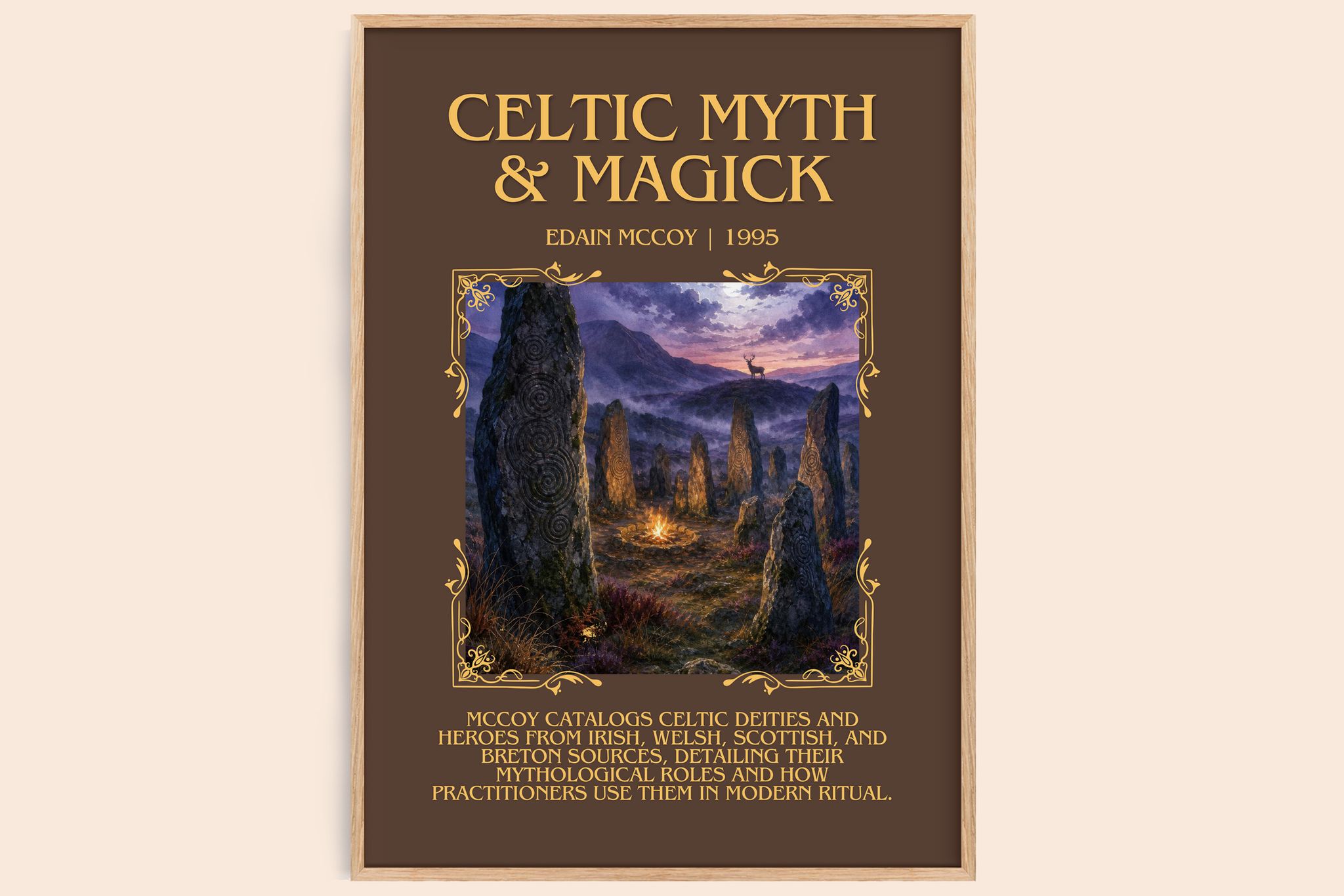 Celtic Myth & Magick Minimalist Book Poster by Edain McCoy