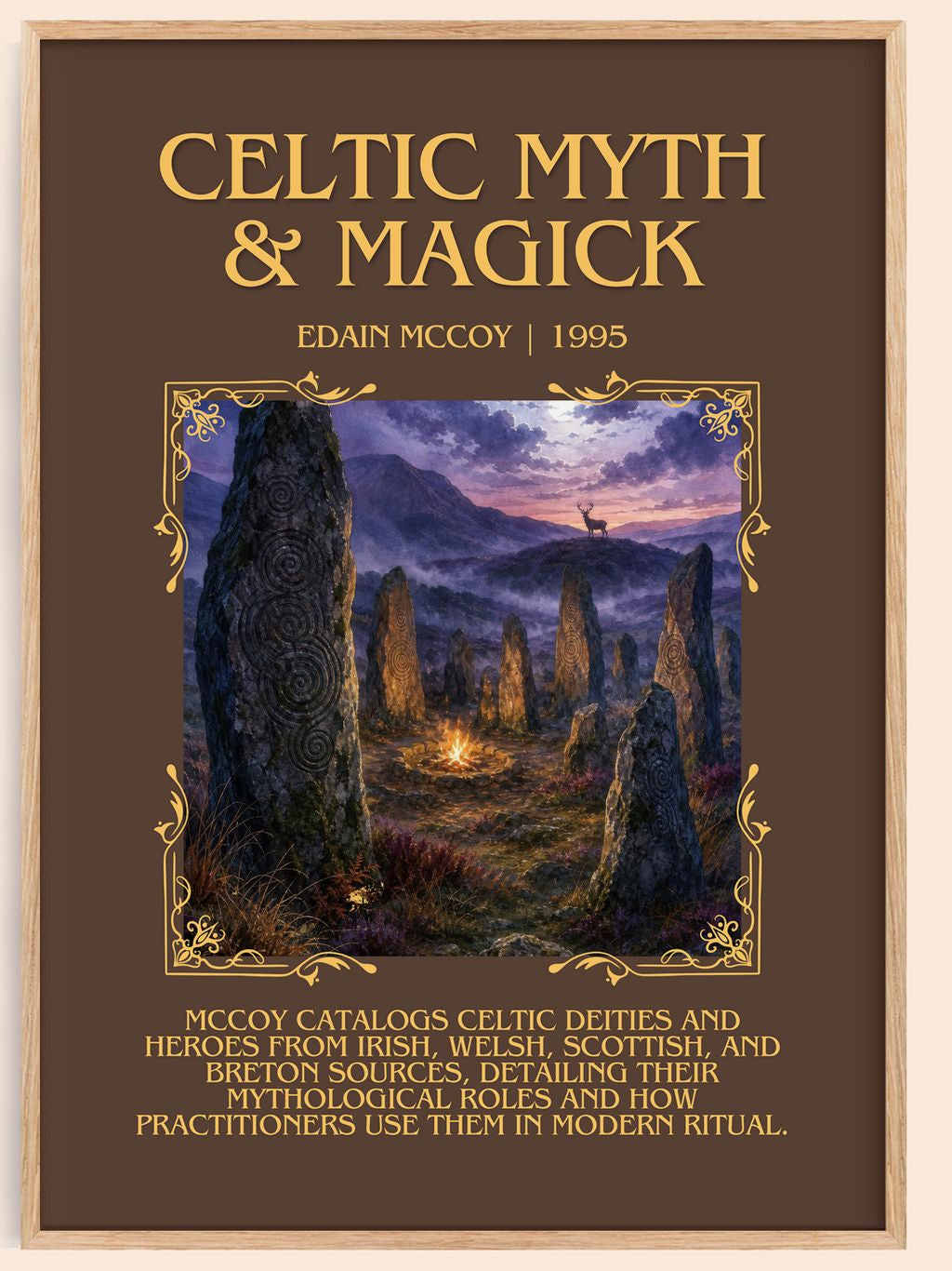 Celtic Myth & Magick Minimalist Book Poster by Edain McCoy – book poster