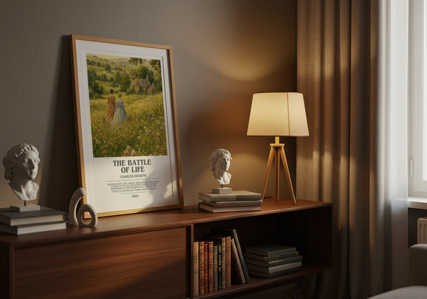 The Battle Of Life bookish book poster framed on wall – classic literature wall art