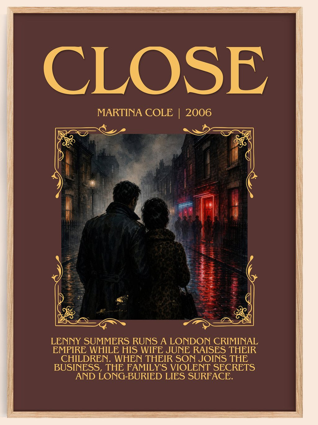 Close Minimalist Book Poster by Martina Cole – book poster