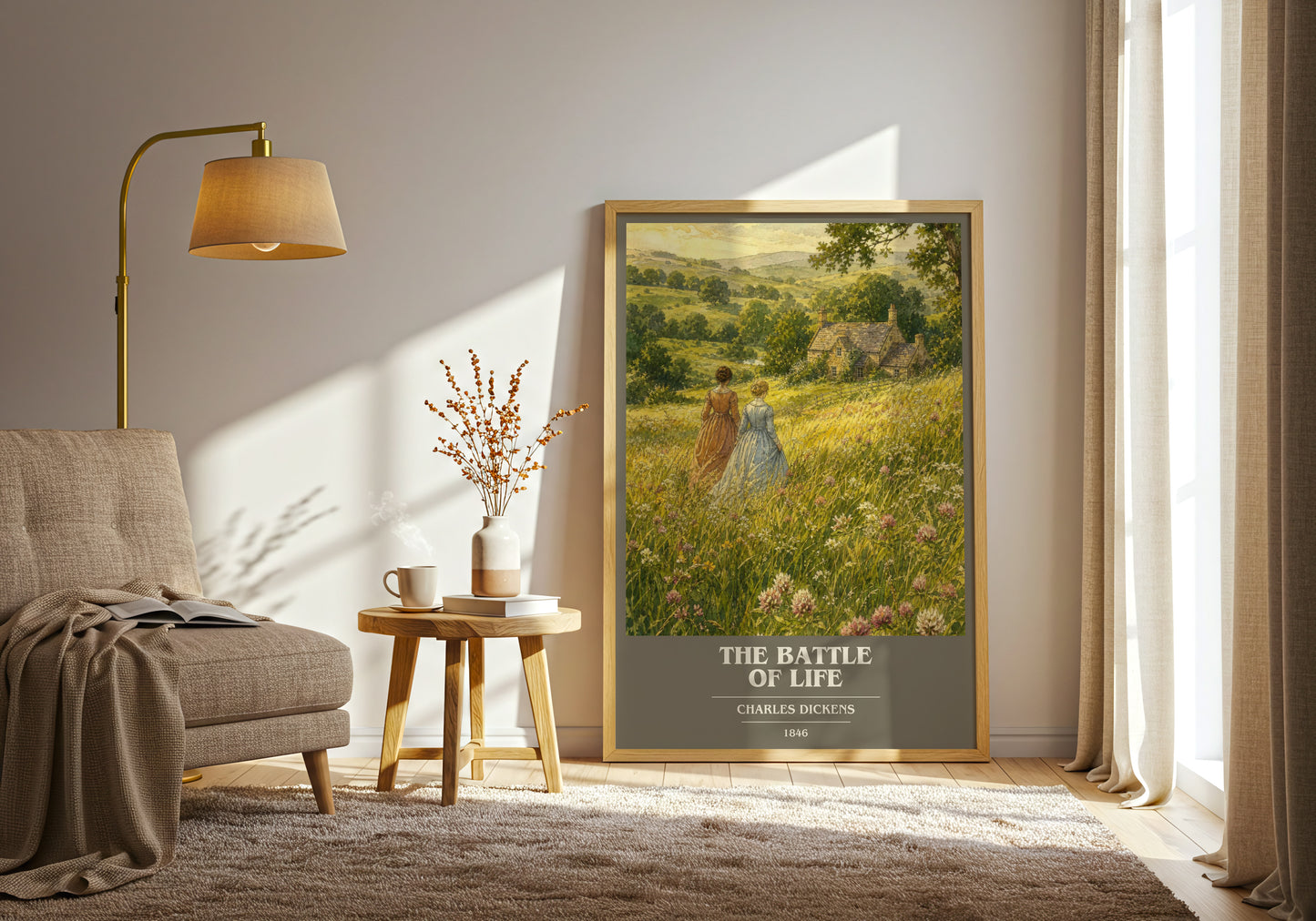The Battle Of Life book cover print on bookshelf – Charles Dickens fan gift