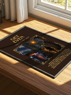 Get Even Minimalist Book Poster by Martina Cole – print on a sunlit desk
