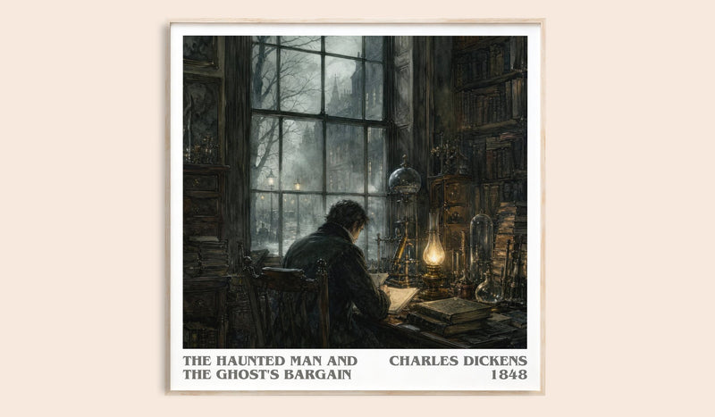 The Haunted Man And The Ghost'S Bargain literary book poster by Charles Dickens – framed literary art print