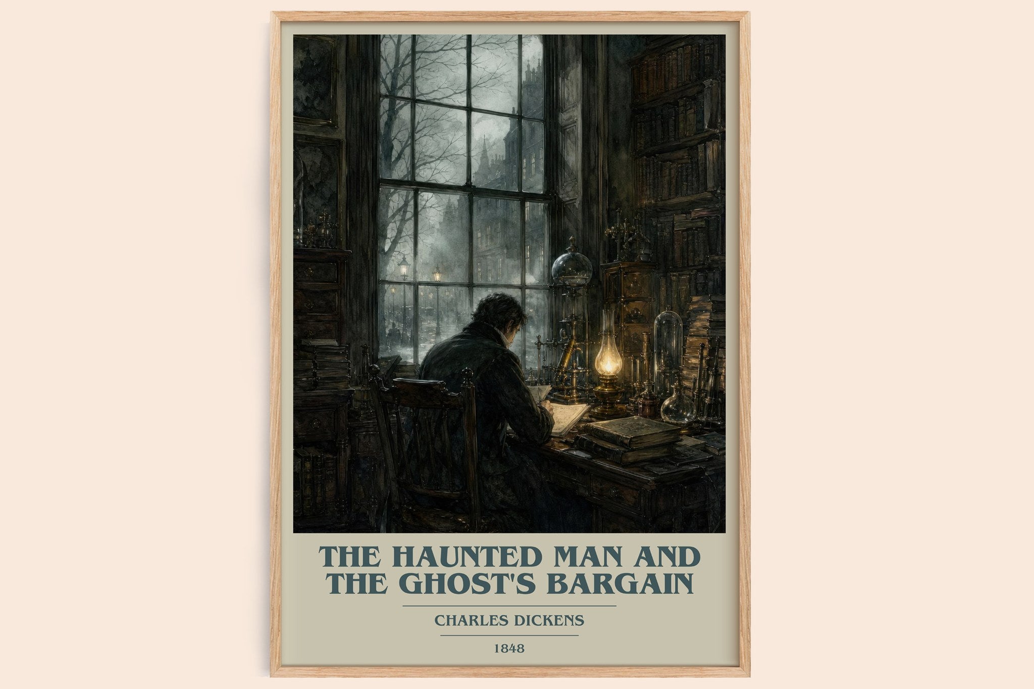 Haunted Man And The Ghost'S Bargain Book Cover Poster by C. Dickens
