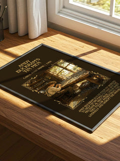 Andy Buckram's Tin Men Minimalist Book Poster by Carol Ryrie Brink – print on a sunlit desk