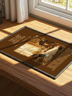 Two Are Better Than One Minimalist Book Poster by Carol Ryrie Brink – print on a sunlit desk
