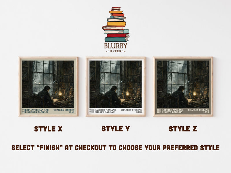 The Haunted Man And The Ghost'S Bargain literary print in frame leaning in hallway – gothic wall art