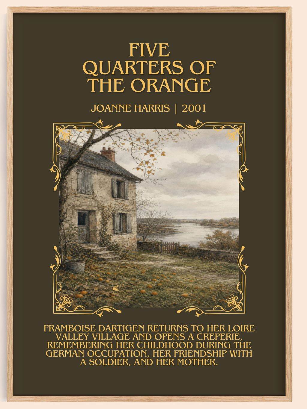 Five quarters of the orange Minimalist Book Poster by Joanne Harris – book poster