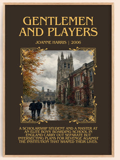 Gentlemen and players Minimalist Book Poster by Joanne Harris – book poster