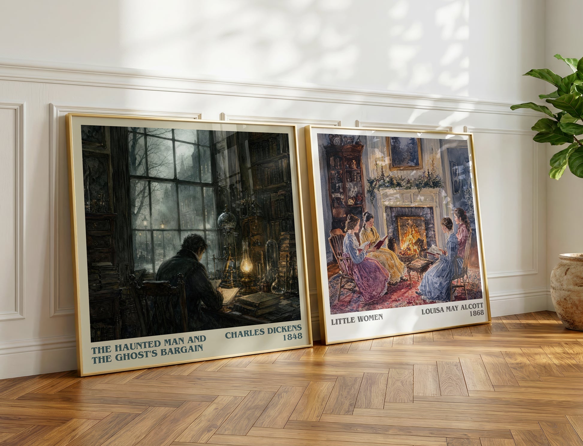 The Haunted Man And The Ghost'S Bargain literary print on bookshelf – Charles Dickens fan gift