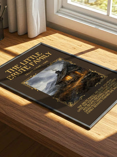 The little Brute family Minimalist Book Poster by Lillian Hoban – print on a sunlit desk