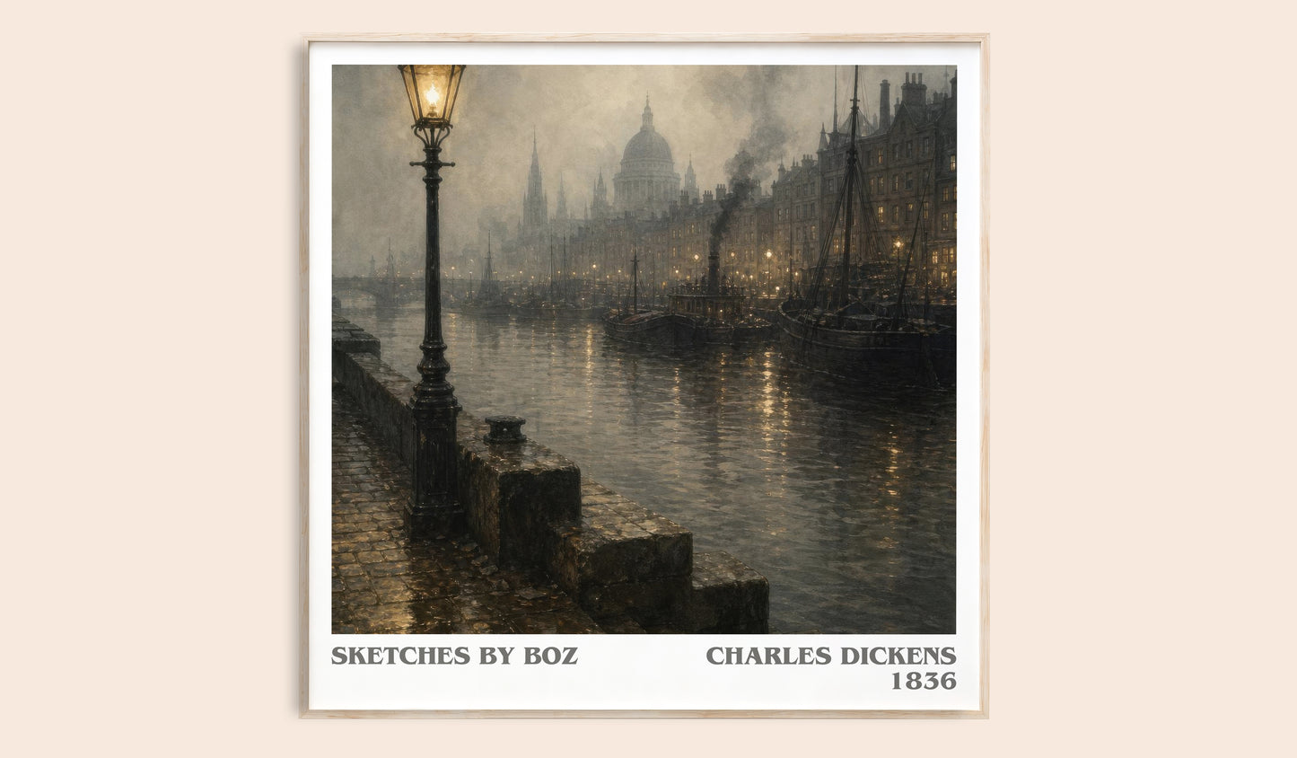 Sketches By Boz literary book poster by Charles Dickens – framed literary art print