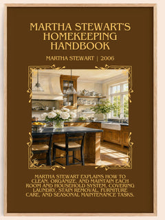 Martha Stewart's Homekeeping Handbook Minimalist Book Poster by Martha Stewart – book poster