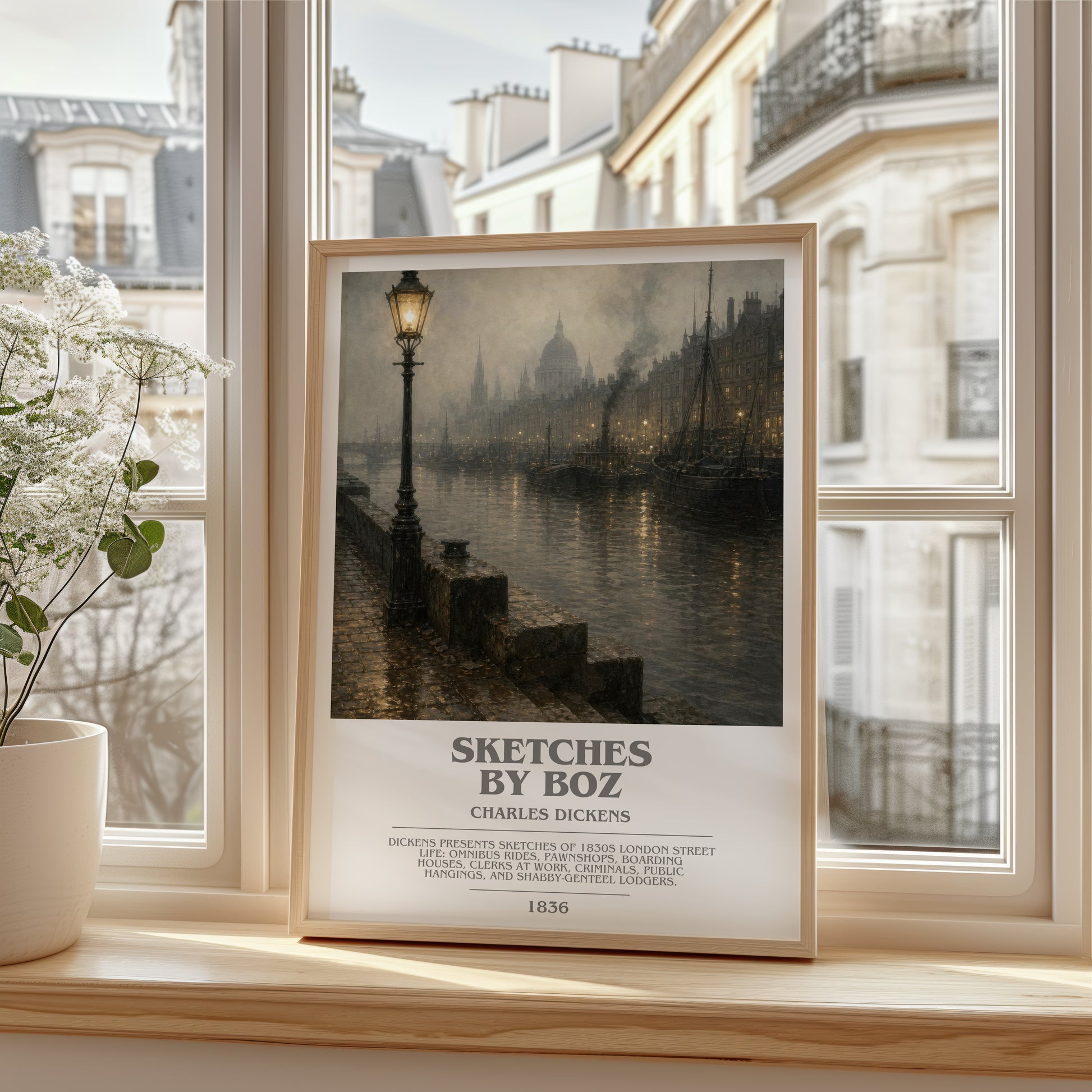 Sketches By Boz bookish poster colour and style options – Charles Dickens book art