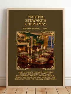 Martha Stewart's Christmas Minimalist Book Poster by Martha Stewart – framed print leaning on a wooden floor