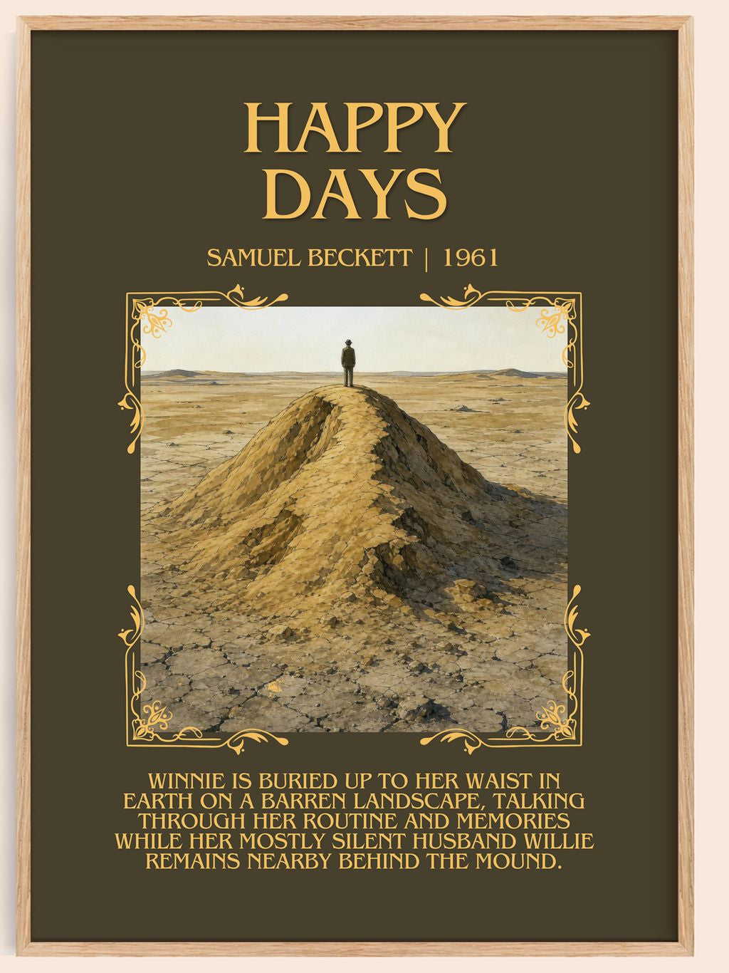 Happy days Minimalist Book Poster by Samuel Beckett – book poster