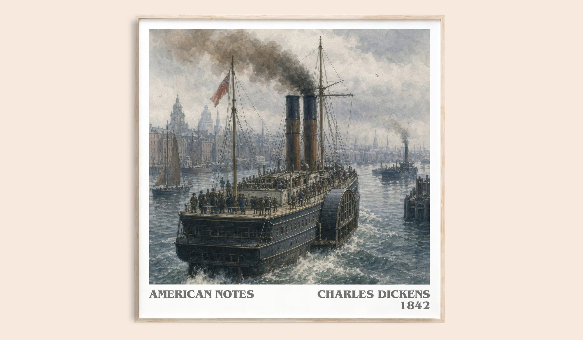 American Notes literary book poster by Charles Dickens – framed literary art print