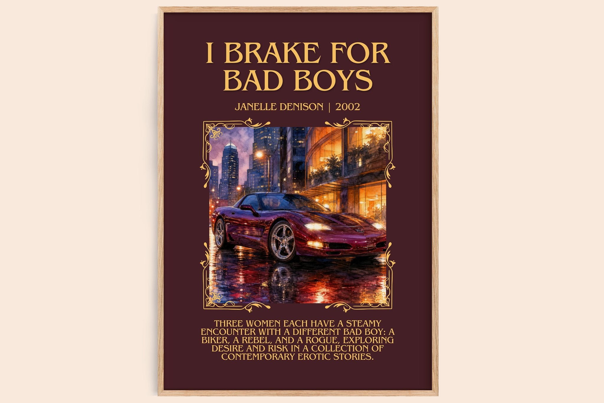 I brake for bad boys Minimalist Book Poster by Janelle Denison