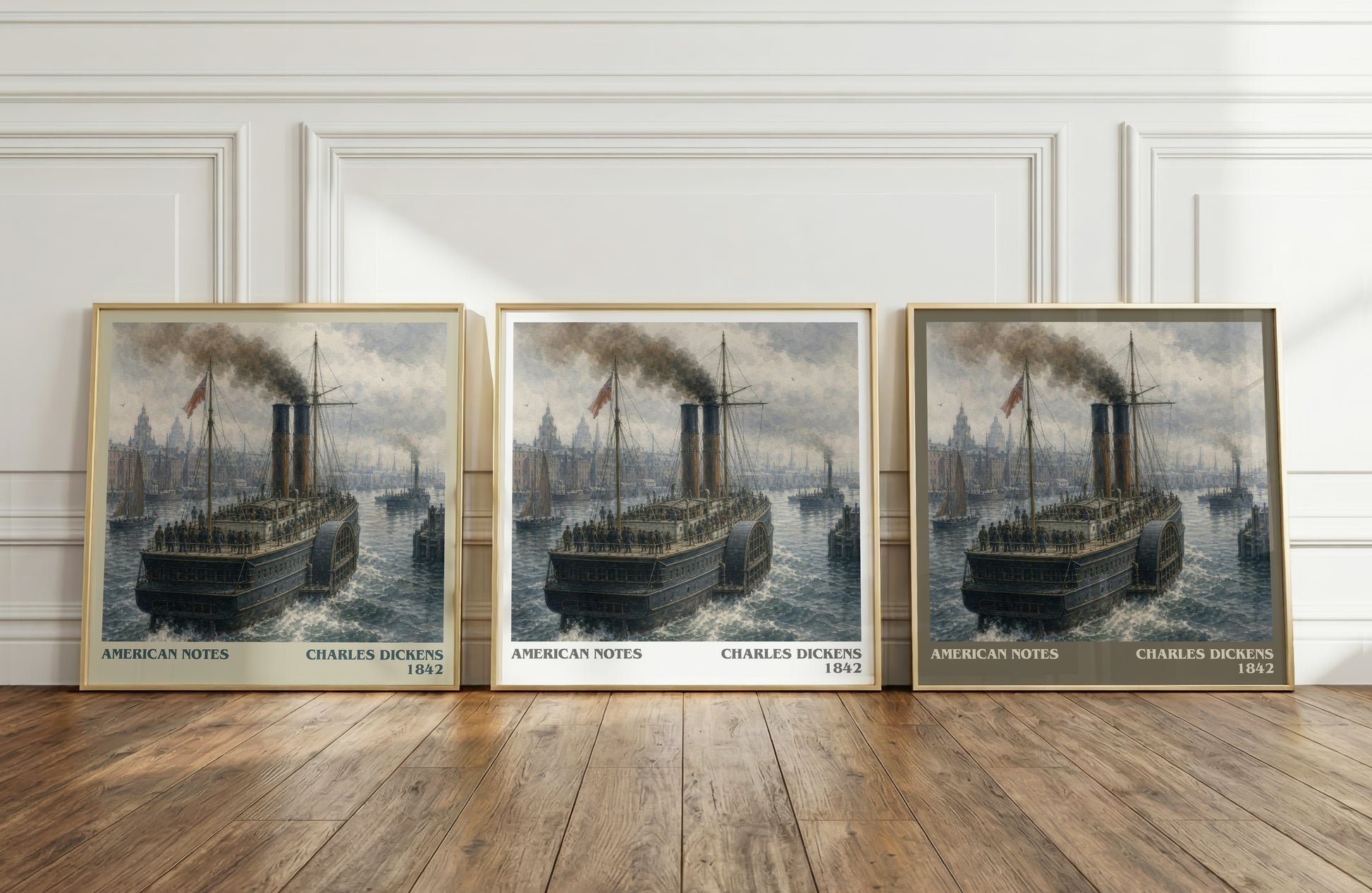American Notes literary art print colour and style options – Charles Dickens book art