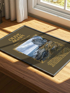 Olive Again Minimalist Book Poster by Elizabeth Strout – print on a sunlit desk