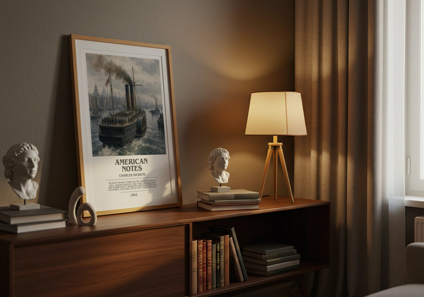 American Notes bookish book poster framed on wall – non fiction wall art