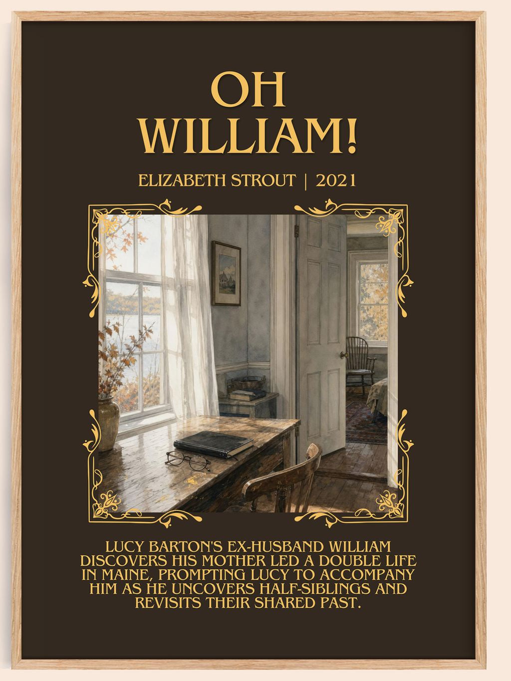Oh William! Minimalist Book Poster by Elizabeth Strout – book poster