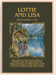 Lottie and Lisa Minimalist Book Poster by Erich Kästner – book poster
