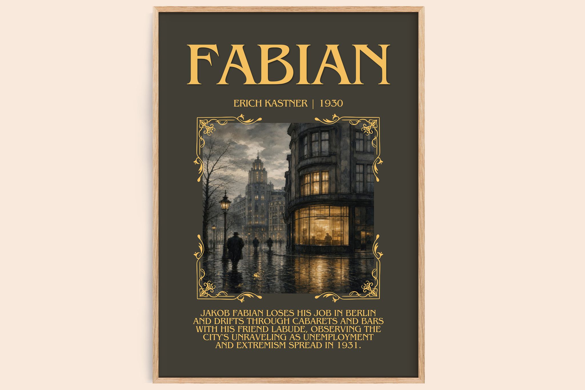 Fabian Minimalist Book Poster by Erich Kästner